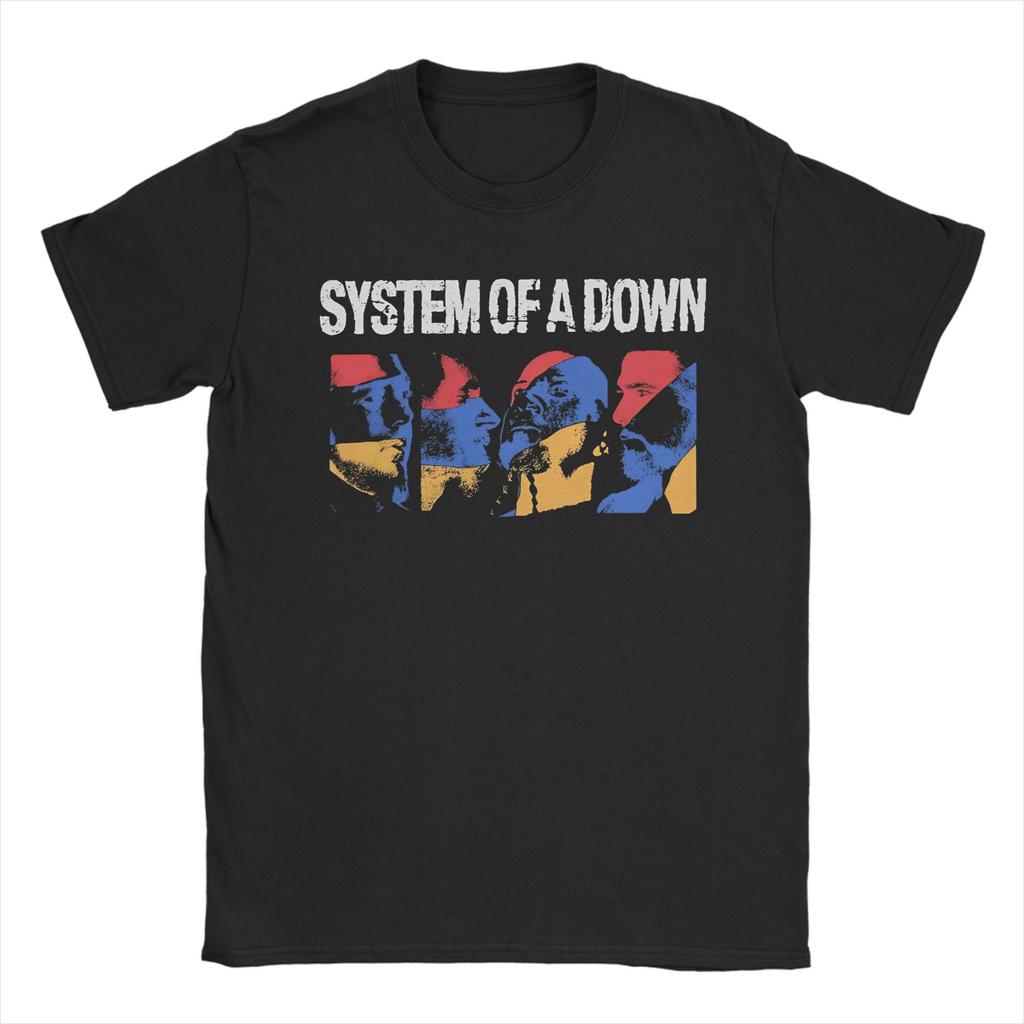 Herren SOAD System Of A Down Rock Musik Band T-Shirts 100% Baumwolle Top T-Shirts Sommer Kurzarm T-Shirt Rundhals T-Shirt Große Größe