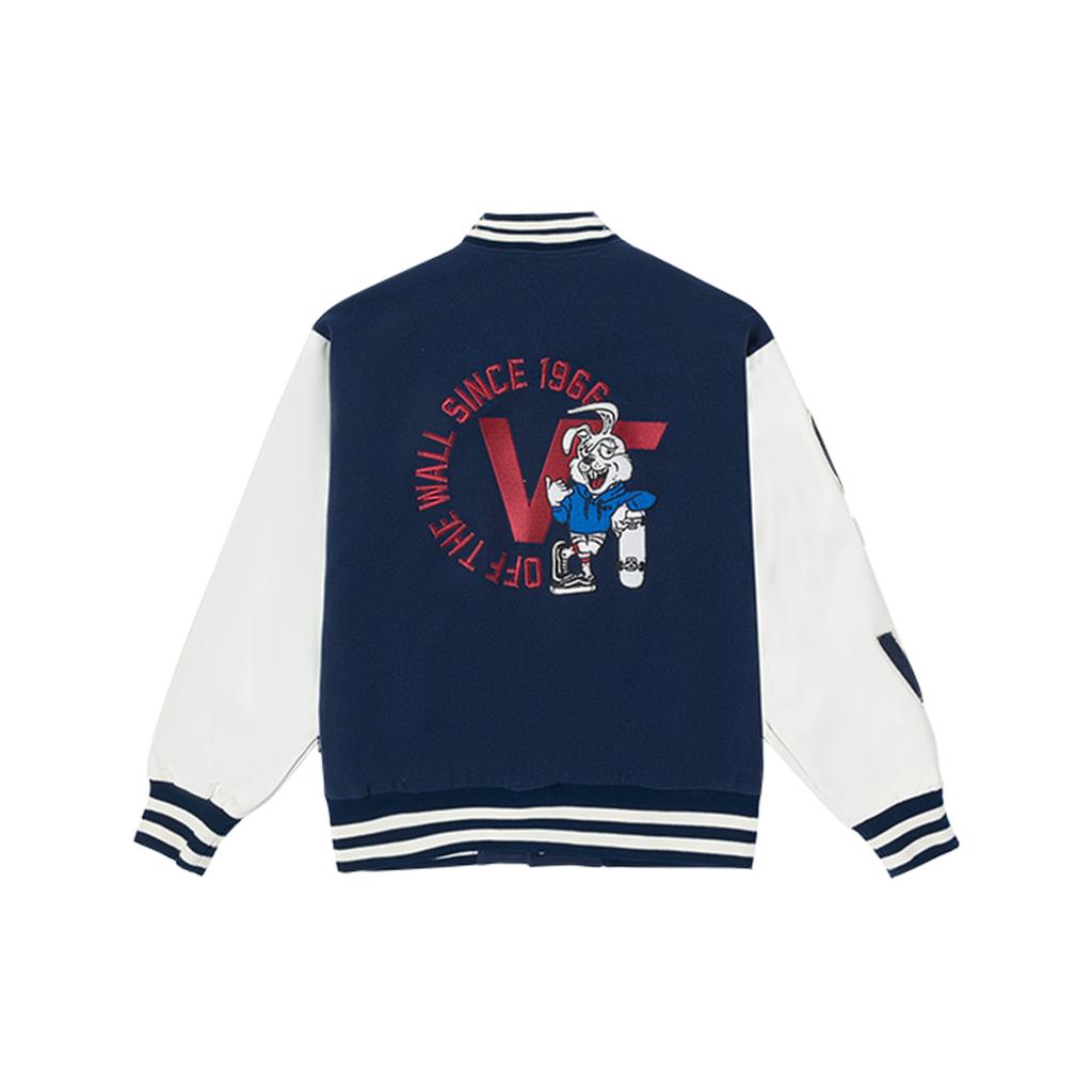 Vans Logo Embroidered Loose Baseball Jacket Unisex Jackets Navy-Blue VN0002ECLKZ