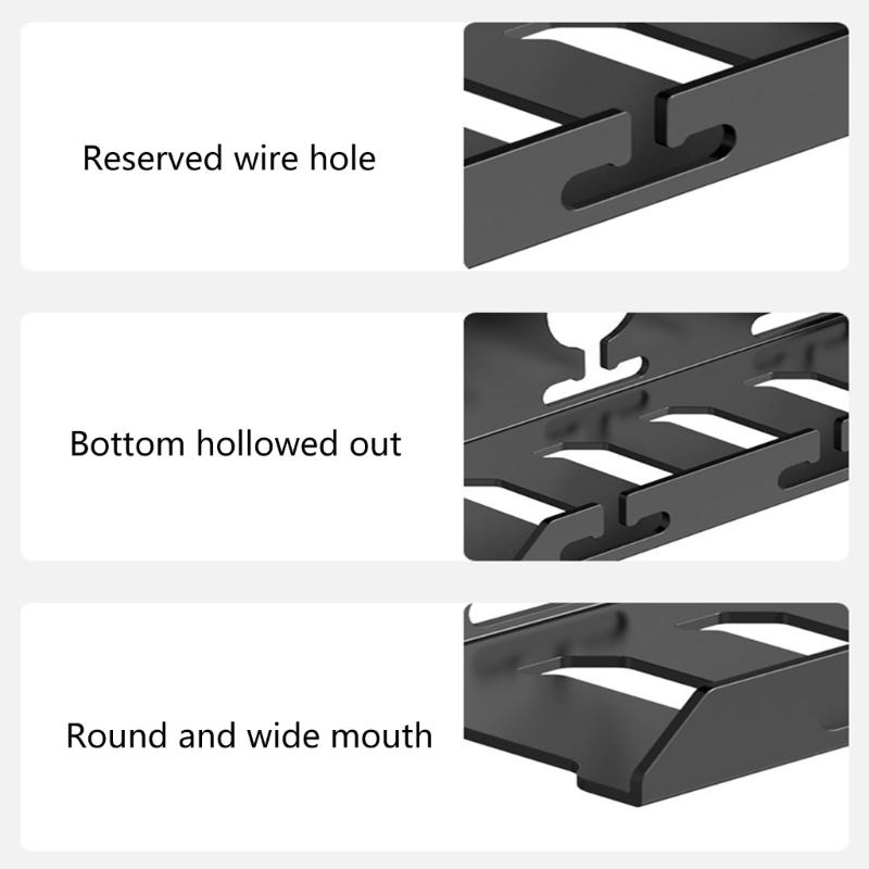 Efficient Socket Organizer No Drilling Wires Rack Power Strips Holder Tray Metal Cable Storage Shelf Organization Stand