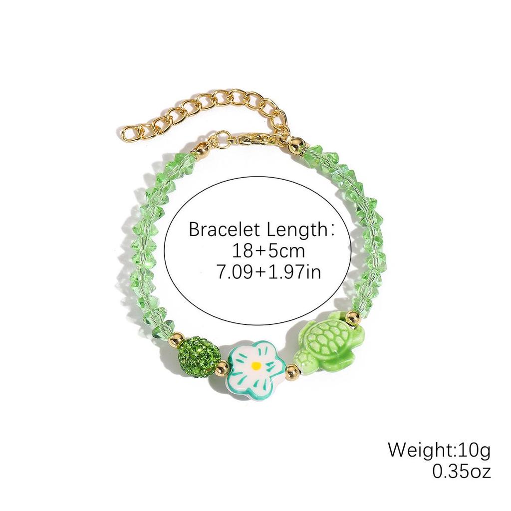 Set Collana e Bracciale Stella Marina in Cristallo per Vacanze al Mare Europeo-Americano