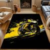 Yellow Sport Bike with Splatter Art Style Patterned carpet, non slip mat suitable for living room and bedroom sofas