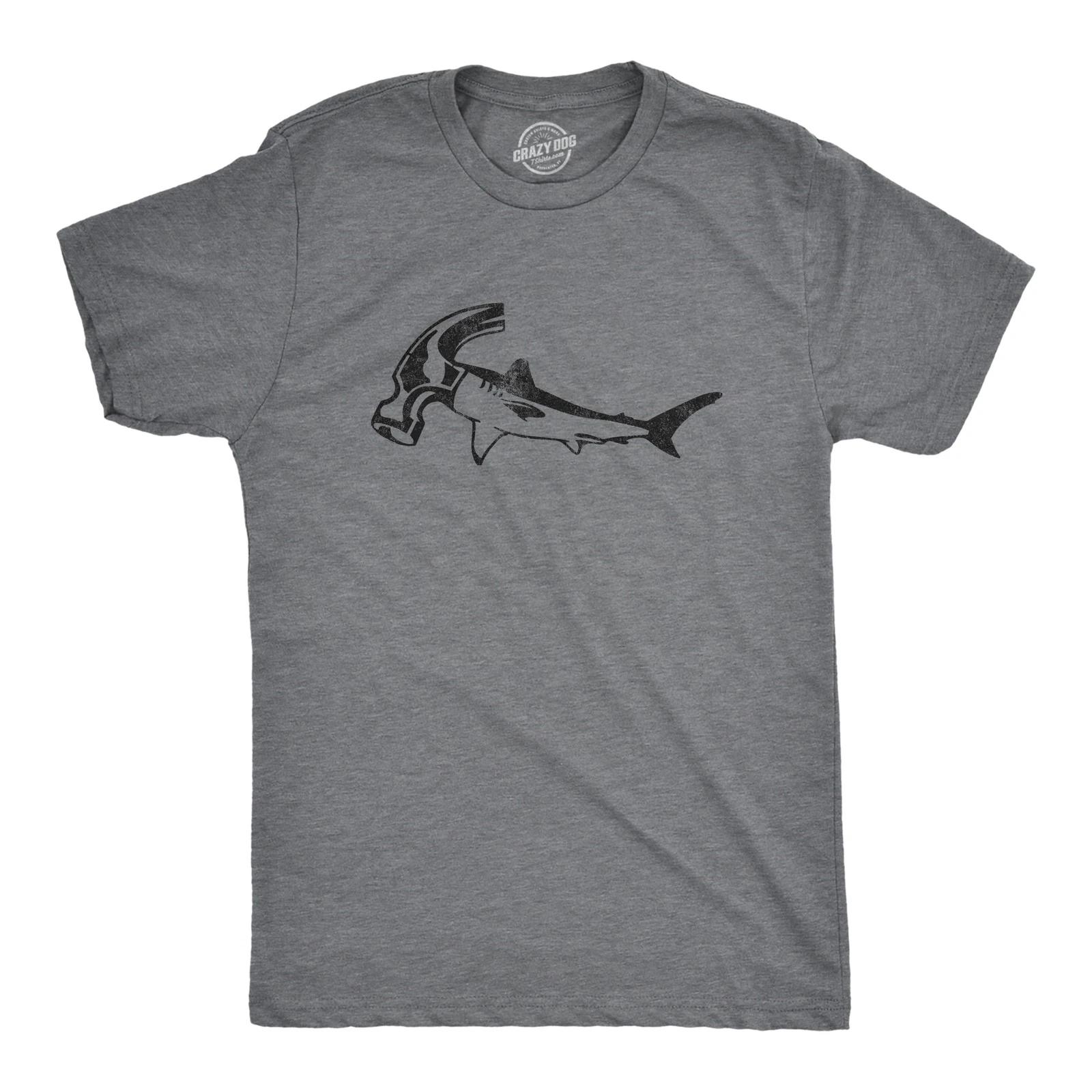 Mens Hammer Head Shark T Shirt Funny Shark Week Tool Joke Tee for Guys XXL
