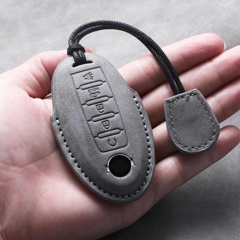 5 Buttons Leather Car Remote Key Case Cover For Nissan X Trail T32 2020 Rogue Patrol Murano Htrail Maxima Altima Sentra Qashqai