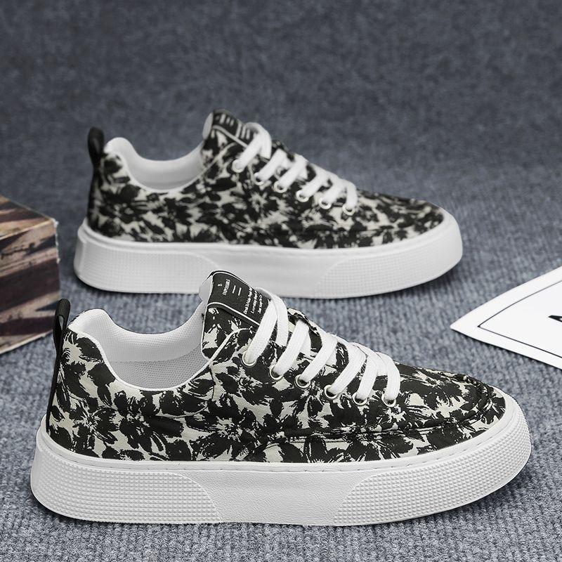 

Summer men s shoes new breathable canvas shoes men s trend versatile platform white shoes sports and leisure shoes board shoes 39