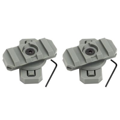 2pcs Helmet Side Rail Mount Adapter Adjustable ARC Guide Helmet Accessory (Grey)