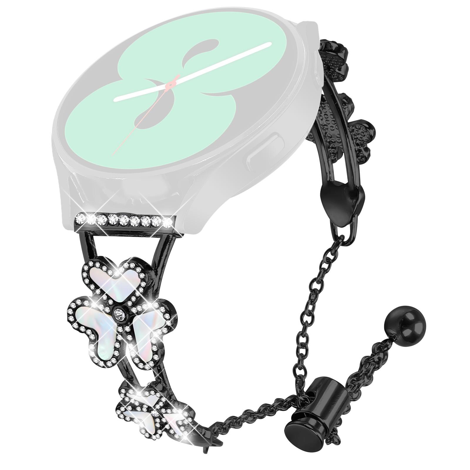 

Watch Strap for Haylou RS4 Plus LS11 Replacement Metal Band Heart Clover Decor B