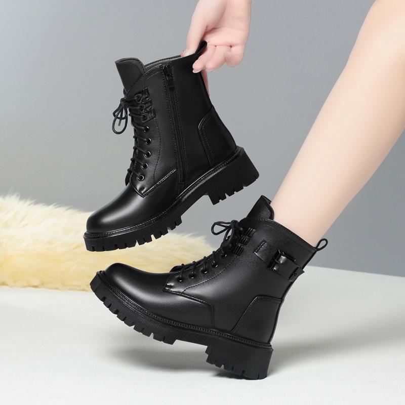 Fashion AIYUQI Women Ankle Boots 2025 Winter New Wool Warm Women Motorcycle Boots Anti-slip Large Size 41 42 43 Women's Snow Boots