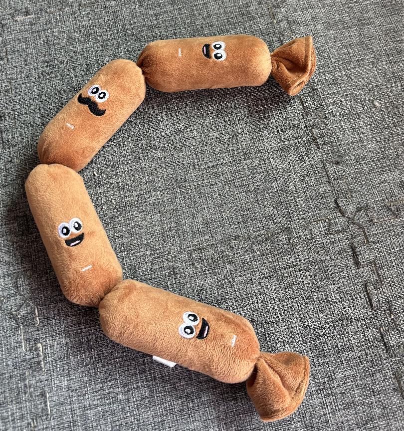 Simulated Sausage Plush Chew Toy For Dog: Press-to-squeak With BB Sound Durable Chew-resistant Self-play Relief Toy Dog Supplies