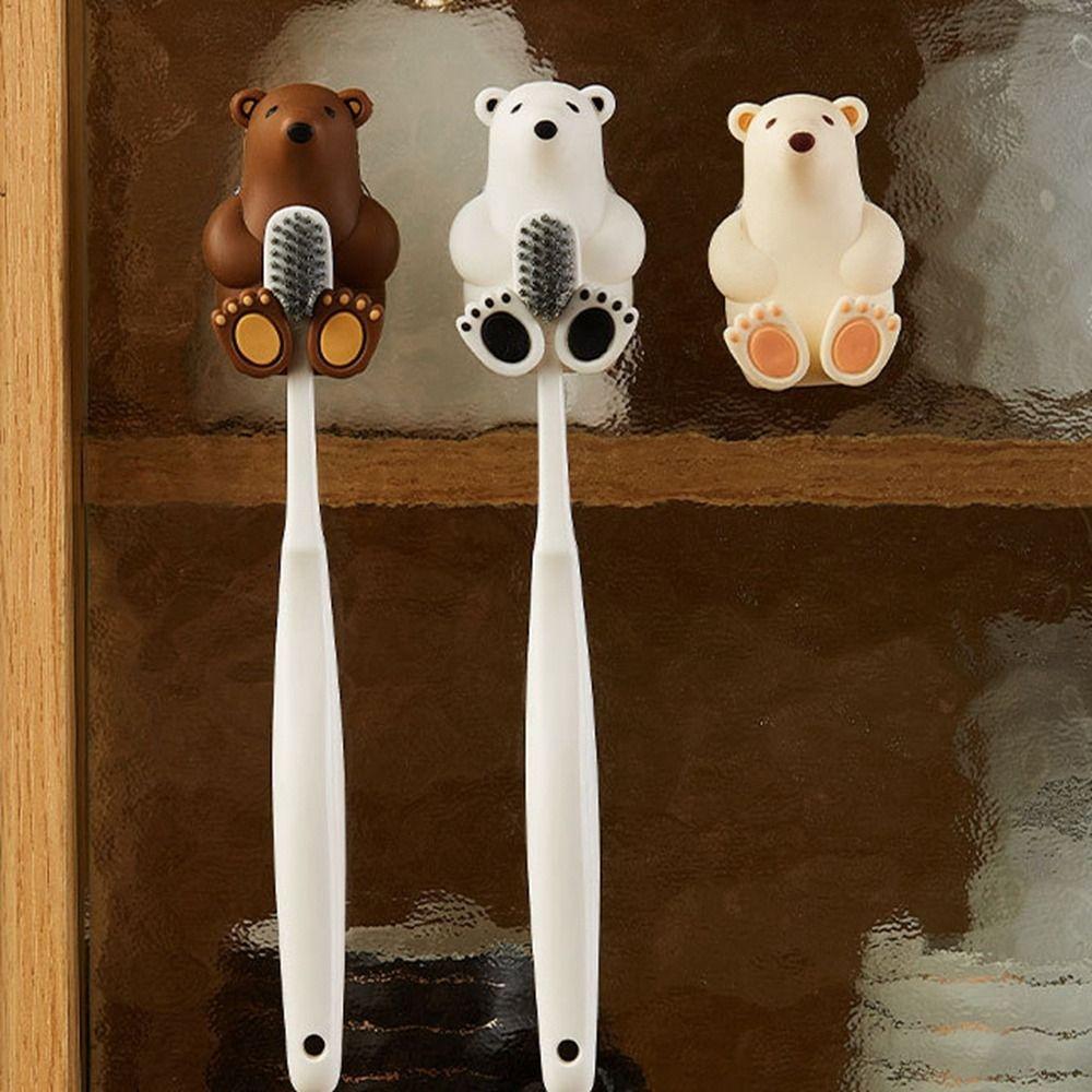

Suction Cup Toothbrush Rack Bear Polar Bear Toothbrush Holder Simplicity Bathroom