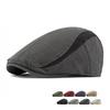 Contrast Color Forward Cap Unisex British Vintage Beret Summer Breathable Duck Tongue Painter's Cap