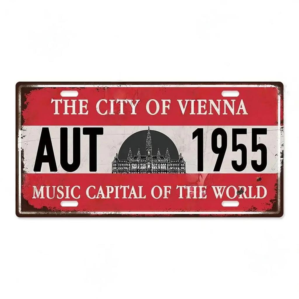 Paris Berlin Madrio Moscow Metal Tin Signs Vintage Plaque Auto License Plate Embossed Tag Garage Bars Pubs Clubs Home Wall Decor