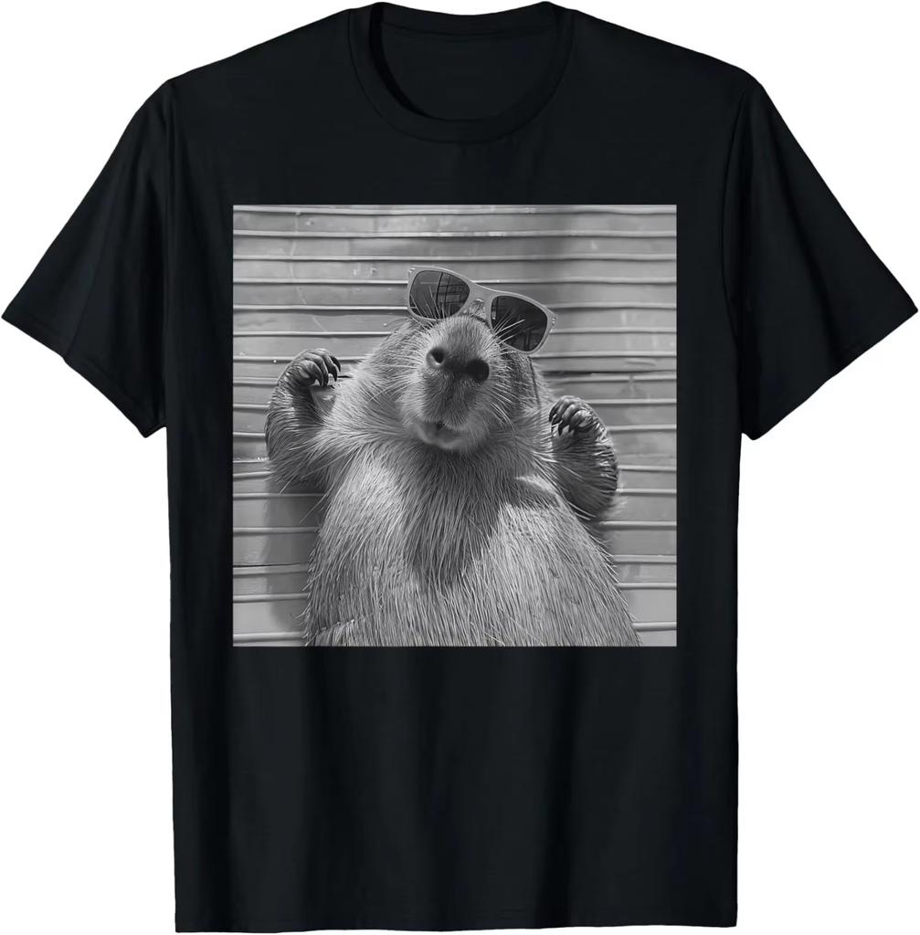 UnisexS Funny Capybara BRUH Graphic T Shirt Cotton Tee Women Streetwear Oversized Loose Summer Novelty Casual Trendy Ironic Humor