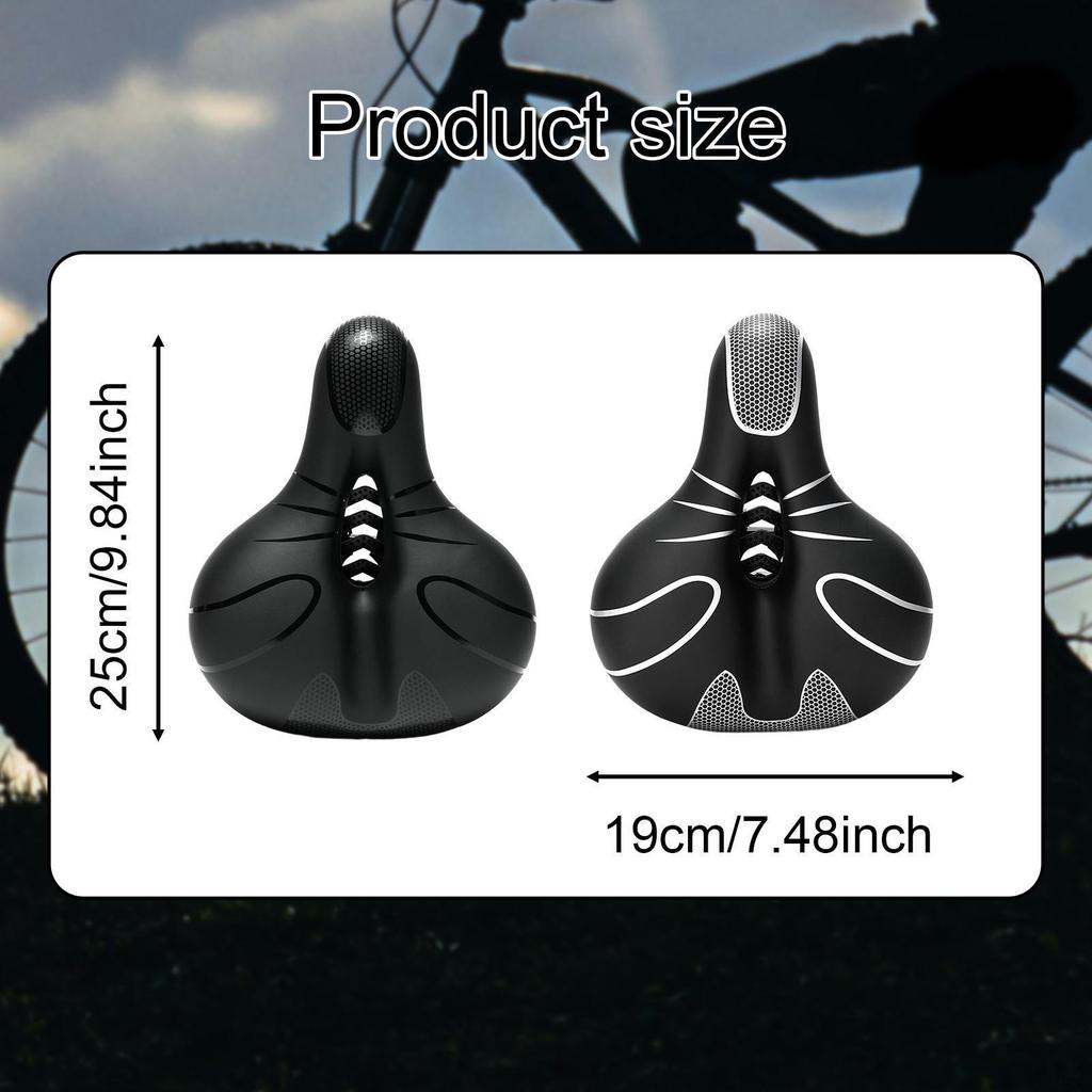 Bike Seat Saddle Accessories Waterproof Comfortable Soft Wide Universal for Men Women Shock