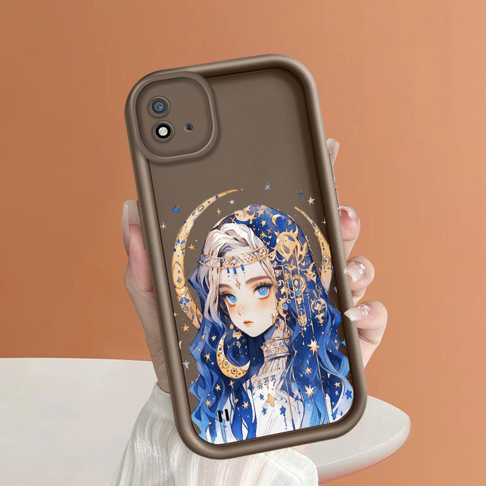 Soft Silicone Square Ladder Printing Pattern Phone Casing Full Cover Camera Shockproof Protection Rubber Case for OPPO Realme