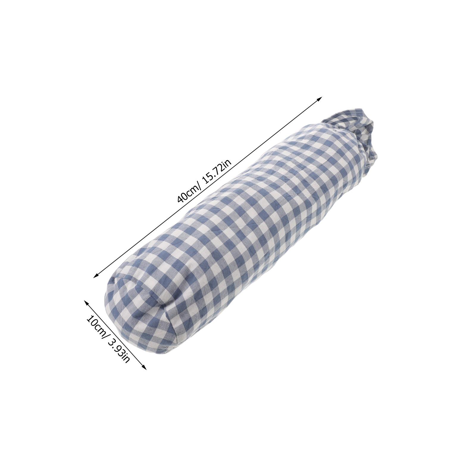 Round Cylinder Cotton Pillowcase Soft Breathable Neck Roll Pillow Cover 15.8x4in Khaki Cover for Neck Roll Pillow Bedroom Living