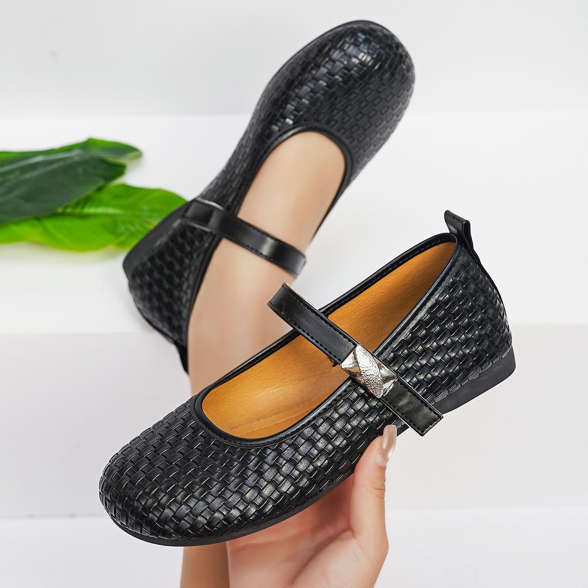 Женские балетки Весна Осень Мягкая подошва Плетеные туфли на плоской подошве Низкий каблук Однотонные туфли Корейский стиль Плоские кроссовки Женские Лоферы для улицы 36