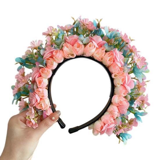 Rutschfestes Blumen-Stirnband für Mädchen, Bequeme, Flexible Haar-Accessoires mit Kunstblumen, Traditionelle Nationale Haarnadel für Hanfu-Party