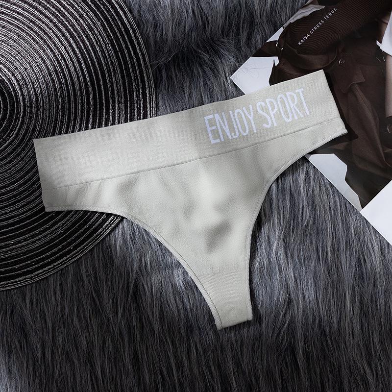 Evropské a americké dámské bezešvé sportovní kalhotky - Sexy design s nápisem se středním pasem