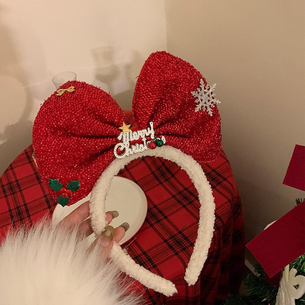Christmas Red Bear Headband for Girls - Comfortable Party Accessory and Princess Decoration