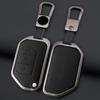 Interior Mouldings Car Flip Key Case Cover Shell Fob For Jeep Gladiator JT Sahara JLU Wrangler JL Rubicon 2018 2019 Alloy Leathe