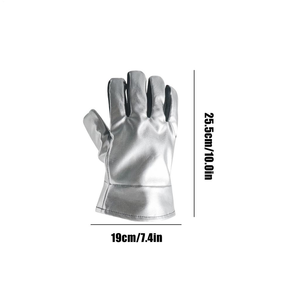 

Grill Gloves Anti-Scald Fireproof Mitts Men Grilling Hot Gloves For Kitchen For Men Women Kitchen Outdoor Camping Picnic Oven сірий колір
