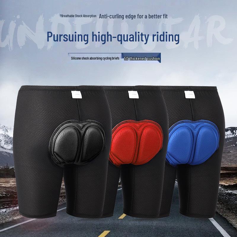 Shock-Absorbing Silicone Mountain Bike Underwear - Breathable, Quick-Dry, Padded Cycling Shorts.