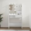 Dressing Table - Vanity Table - 74.5x40x141 Cm - Engineered Wood - LED with USB - Glossy White