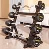Yanbo Fixed Rubber Coated Straight Barbell & Storage Rack