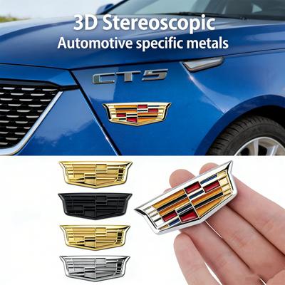 6.3cm 9.2cm Metal Alloy Car Trunk Emblem Side Body Sticker C-Pillar Label Window Badge Decoration for XT5 ATSL XTS SRX