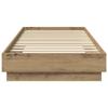 LED Bed Frame with Oak Wood Effect 80 x 200 cm