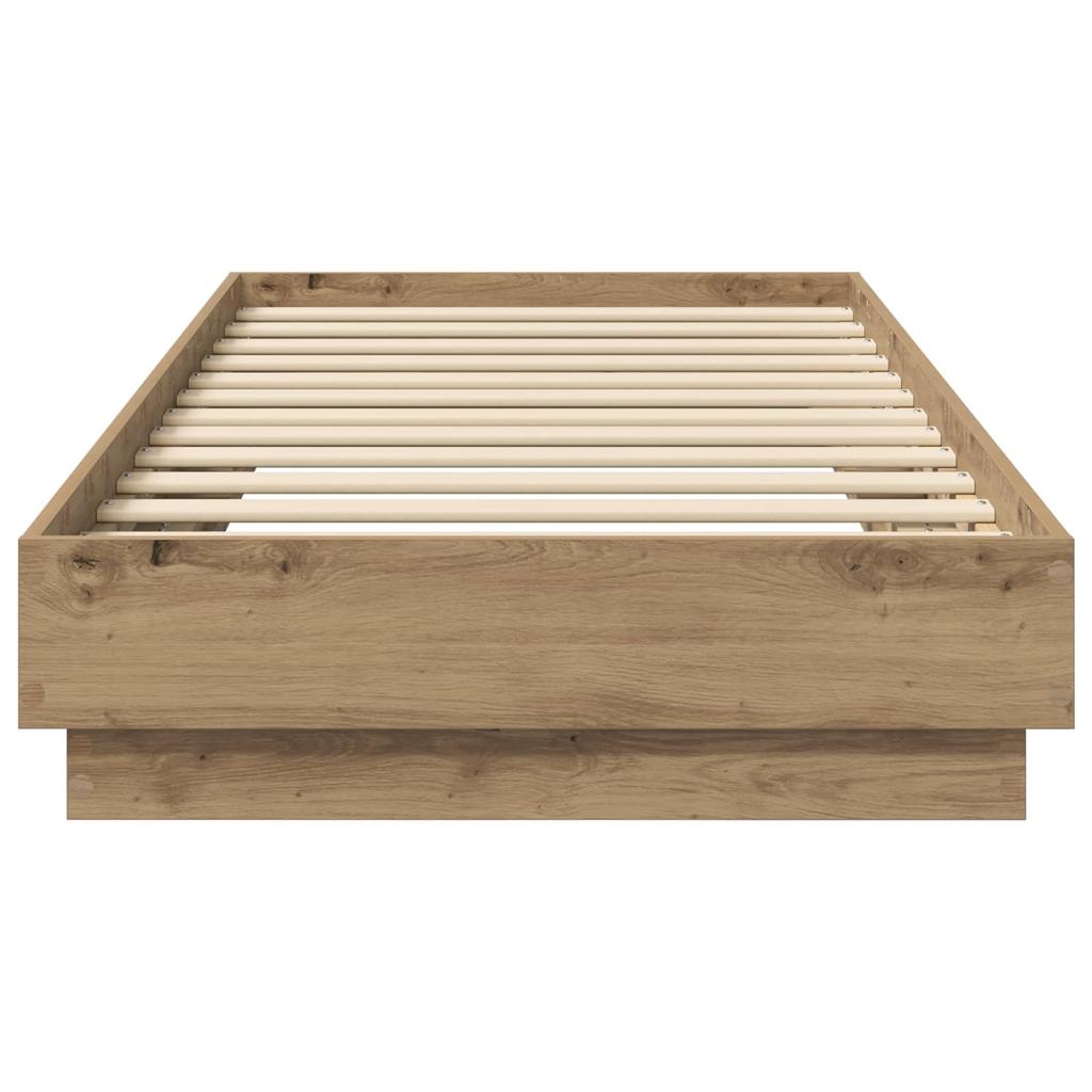 LED Bed Frame with Oak Wood Effect 80 x 200 cm