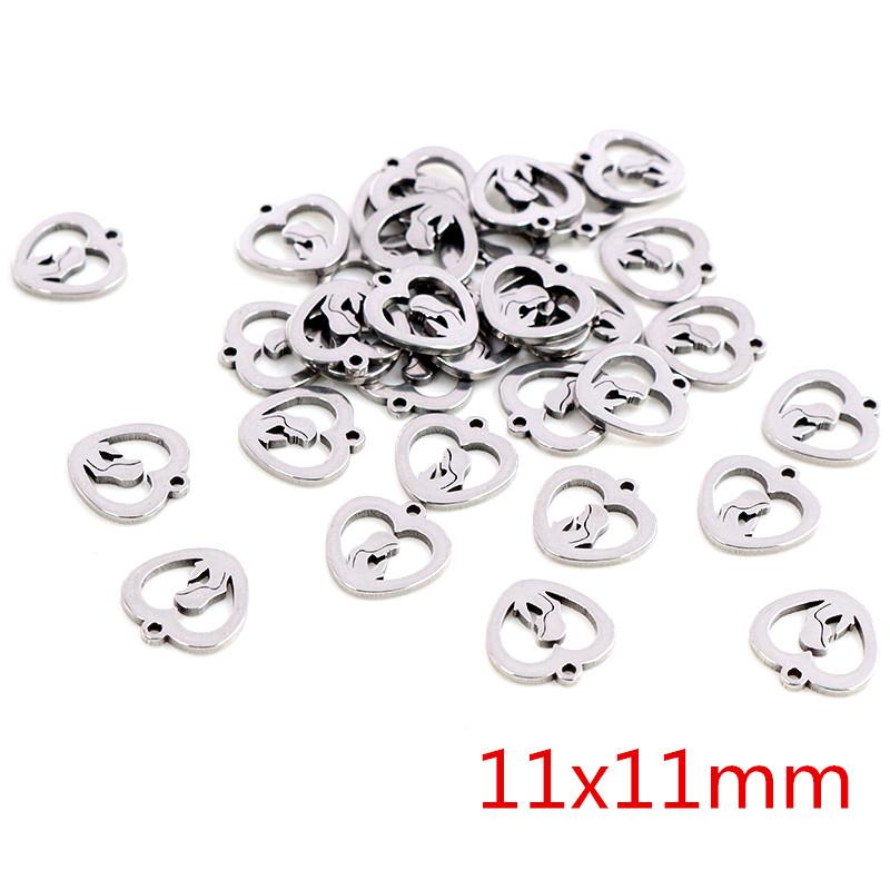 30pcs/lot No Fade Charms 316 Stainless Steel Butterfly tree heart Charms handmade Craft pendant Jewelry Making,DIY for necklace