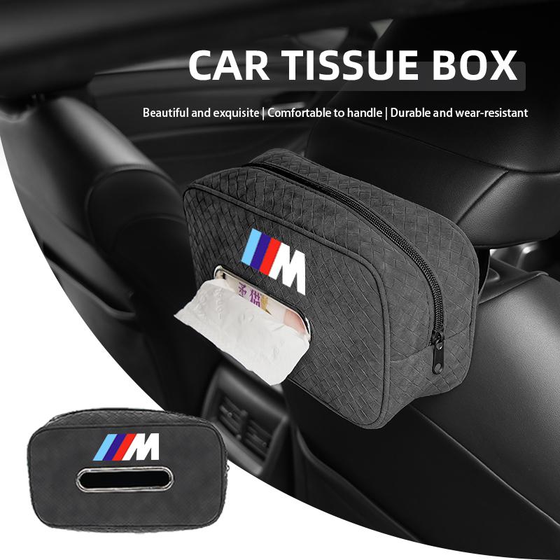 For BMW Car Tissue Box Seat Back Hanging Bag Auto Paper Towel Storage Bag X1 X2 X3 X4 X5 X6 X7 G20 G30 6GT E46 E90 E60 F10 E39 UD4
