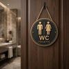 Round 2D Flat Sign Wall Decoration Toilet Decoration Home Decor German Toilet Sign Bathroom Door