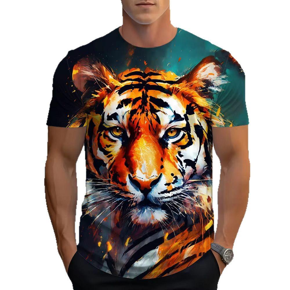 3D Digital Printed Summer Short Sleeved Men's Sports and Leisure T-shirt 13