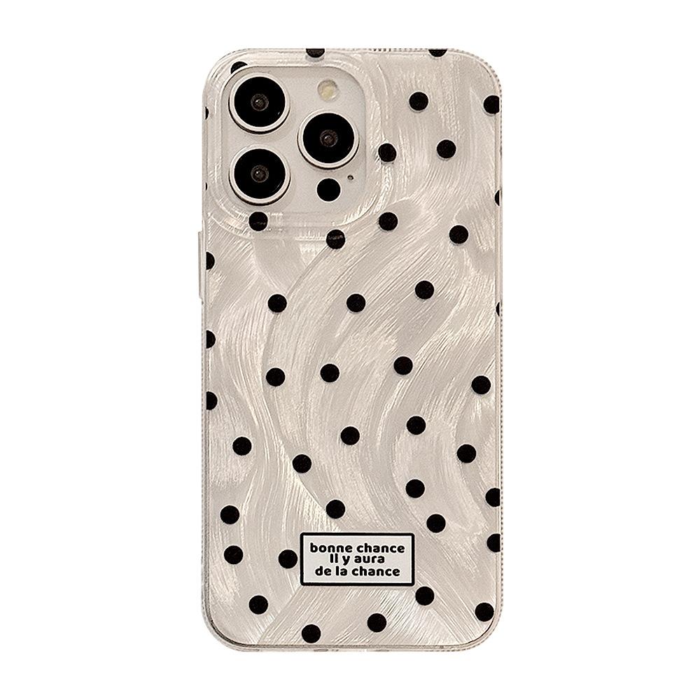 Feather Black Polka Dot Phone Case for 14 for Apple 17promax Luxury for IPhone 13 Anti Drop 12 Trendy 16