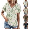 Summer Tops For Women Floral Pattern For Women V-Neck Short Sleeve Comfy Womens Tops Oversized Tshirts