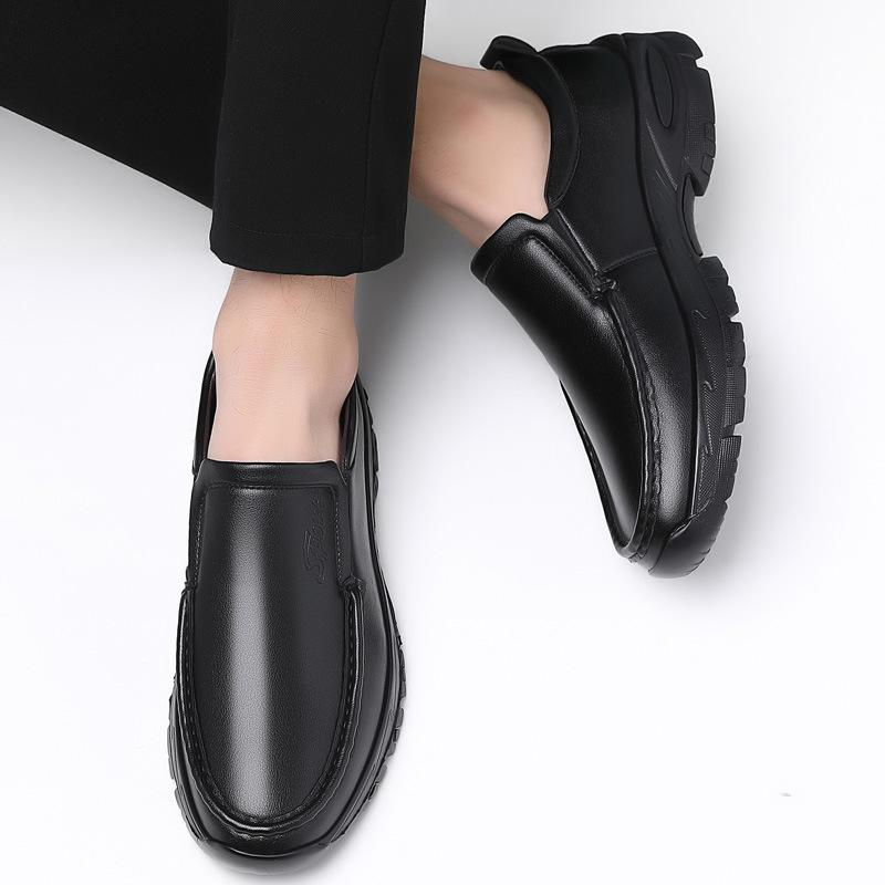 Men's Genuine Leather Shoes 38-47 Head Leather Soft Anti-slip Rubber Loafers Shoes Man Casual Real Leather Shoes