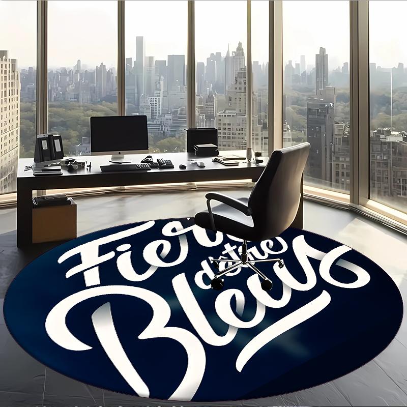 Federation Francaise De Football (1) Round Office Rug Decorative Floor Rug for Office Bedroom Living Room and Home Space