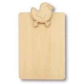 Porte-bloc note - A décorer - Poussin - Bois - 120x180x2 mm - Enfant