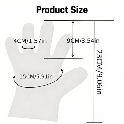 Disposable Gloves Transparent Plastic Gloves Latex Free Household Kitchen Restaurant Hotel Hairdressing Cleaning Accessories