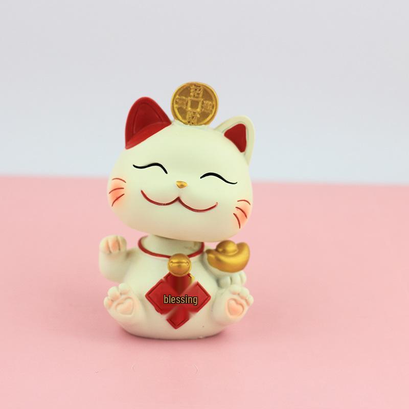 Lucky Cat Resin Craft - Cute Desktop Ornament & Home Decoration