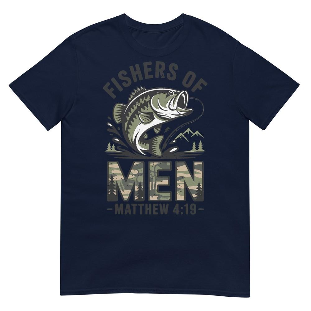 Youth Fisher Of Unisex Christian Fishing Bible Camo Bass Fish Tshirt S