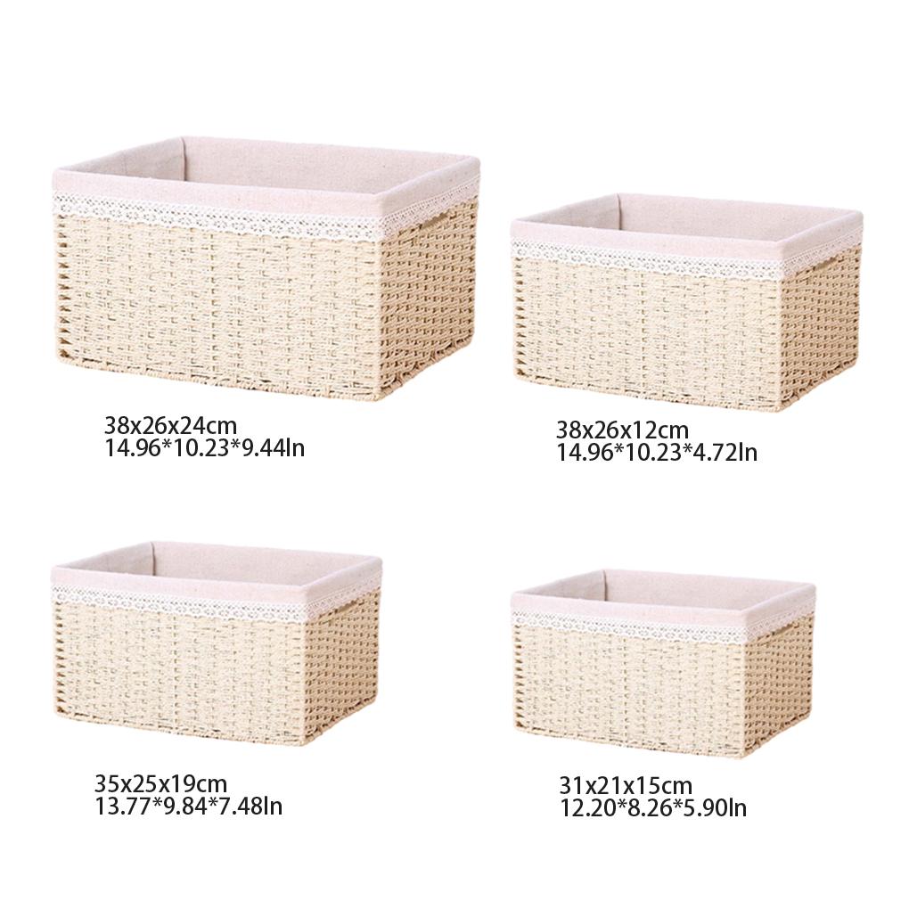 Carefully Handcrafted Rattan Storage Basket - Durable Friendly Woven Desktop Organizing Convenient Rattan Sorting
