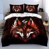 Fiery ferocity, blazing wolf. Bedding sets Duvet covers Pillowcases(1* Duvet Cover 2* Pillowcases without duvet insert)