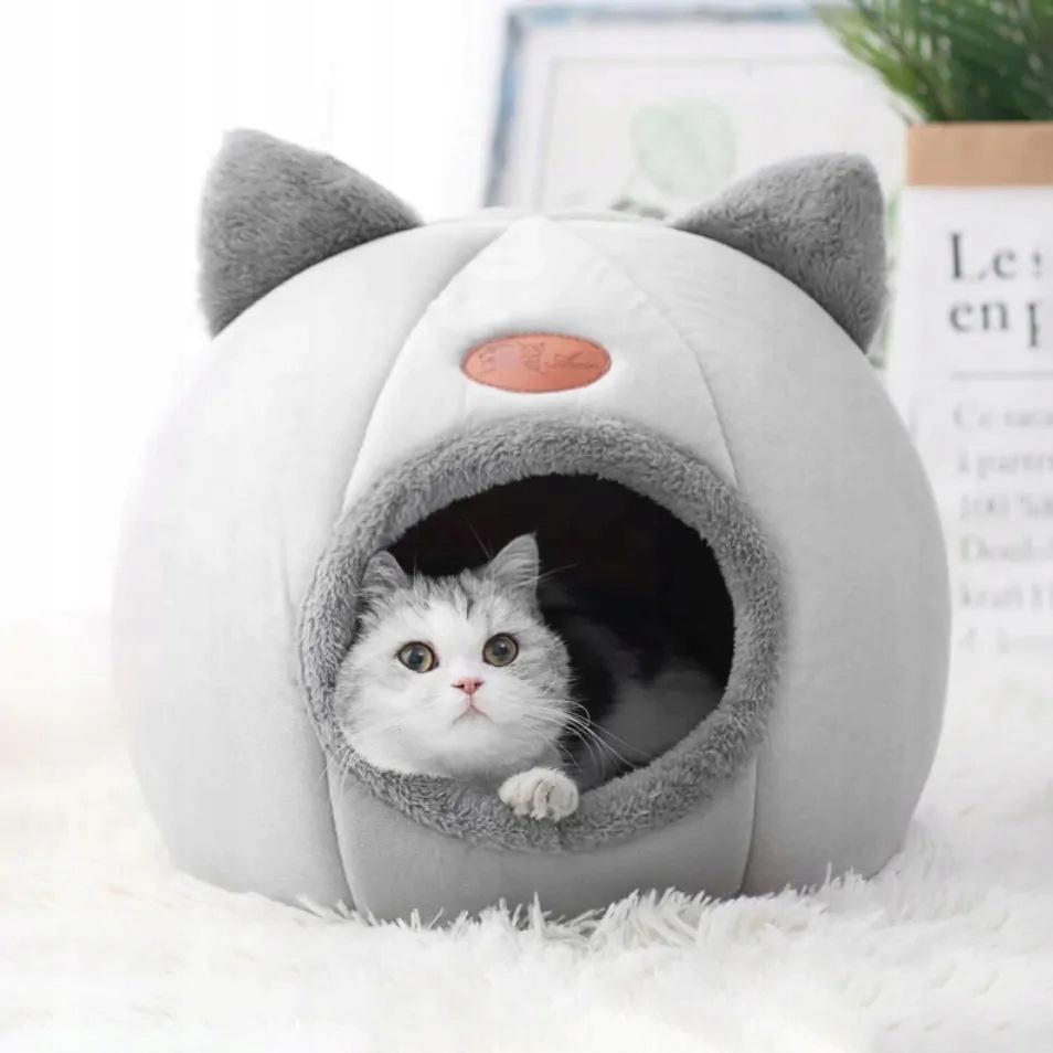 Bed For Cat, Dog, Kennel, Gray, Oval, 40 X 40 X 40