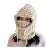 Winter Hat Scarf Combo Fleece Neck Warmer with Ear Protection Knitted Sherpa Hood Windproof Ski Face Covers Stretchy Beanies for Hiking Traveling