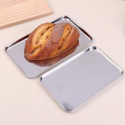 Nordic Style Stainless Steel Rectangular Tray for Pastry Food Baking Storage Snack Cake Dish Organizer Home Decor