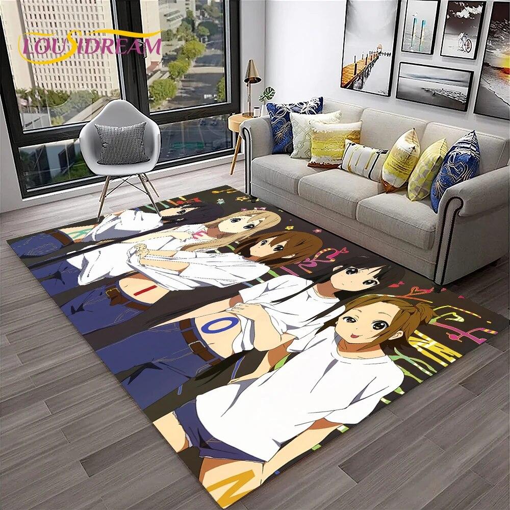 Cute Lolita K-ON Kawaii Girls Cartoon Carpet Rug for Home Living Room Bedroom Sofa Doormat Decor,kid Area Rug Non-slip Floor Mat