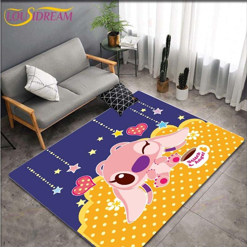 Anime Stitch Pattern Carpets Living Room Anti-Skid Area Rug Kids Bedroom Mats Yoga Mat Large Carpet Decor